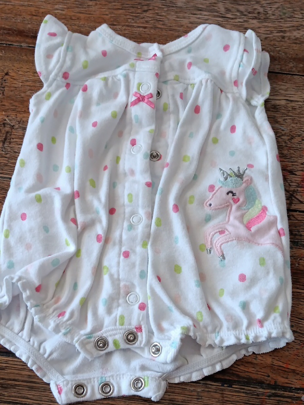 Carter's Pink, Light Blue Sleepers & White Baby One-Piece and Pants - Picture 7 of 12
